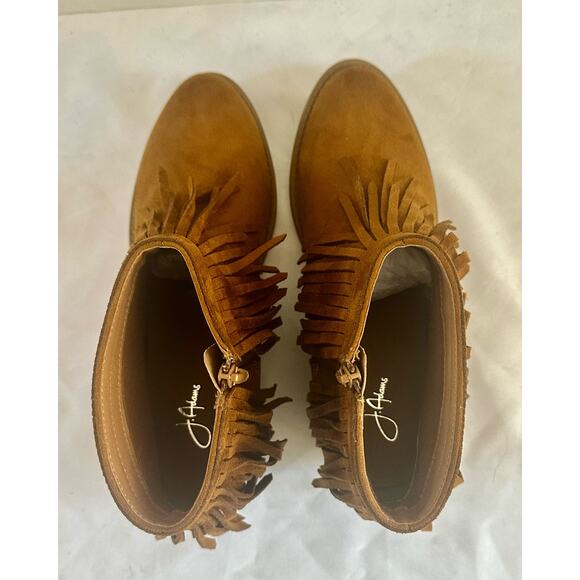 J. Adam’s Western Fringe Ankle Boots Tan Size 10 - Picture 5 of 10